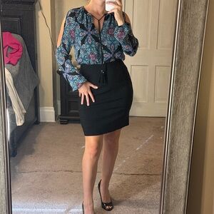 Pattern Long Sleeve Dress